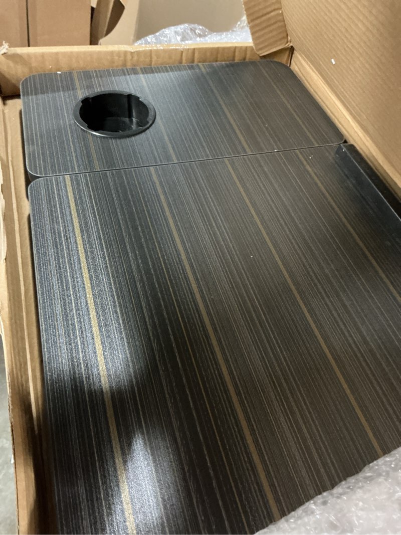 Condition photo showing New/Like New for lap desk for couch/sofa/floor, 5-angle adjustable bed desk with foldable legs &cup holder, light weight bed tray table for writing/eating/reading, portable laptop stand for adults, kids black