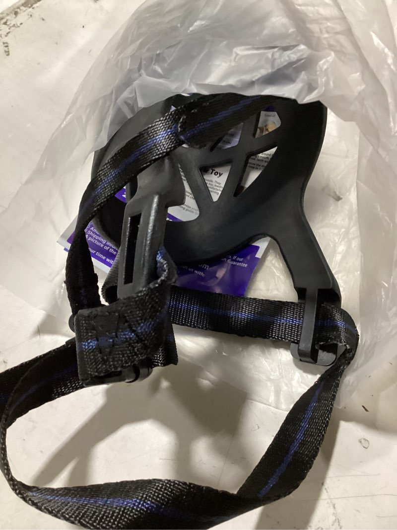 Condition photo showing Good Condition for barkless dog muzzle, basket muzzle for biting, chewing and scavenging, humane cage mouth cover, perfect for grooming and training large aggressive reactive dogs (l, black) black l
