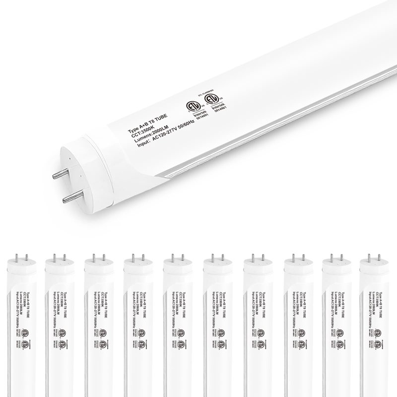 Madewell Living 10-Pack 4FT LED T8 Hybrid Type A+B Tube Light, 3500K LED Tube 4 Foot, Plug & Play or