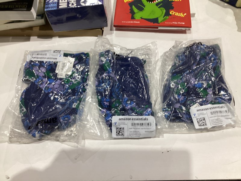 Condition photo showing New/Like New for Amazon Essentials Women's High Waist High Leg Bikini Bottom Small Deep Blue Paisley