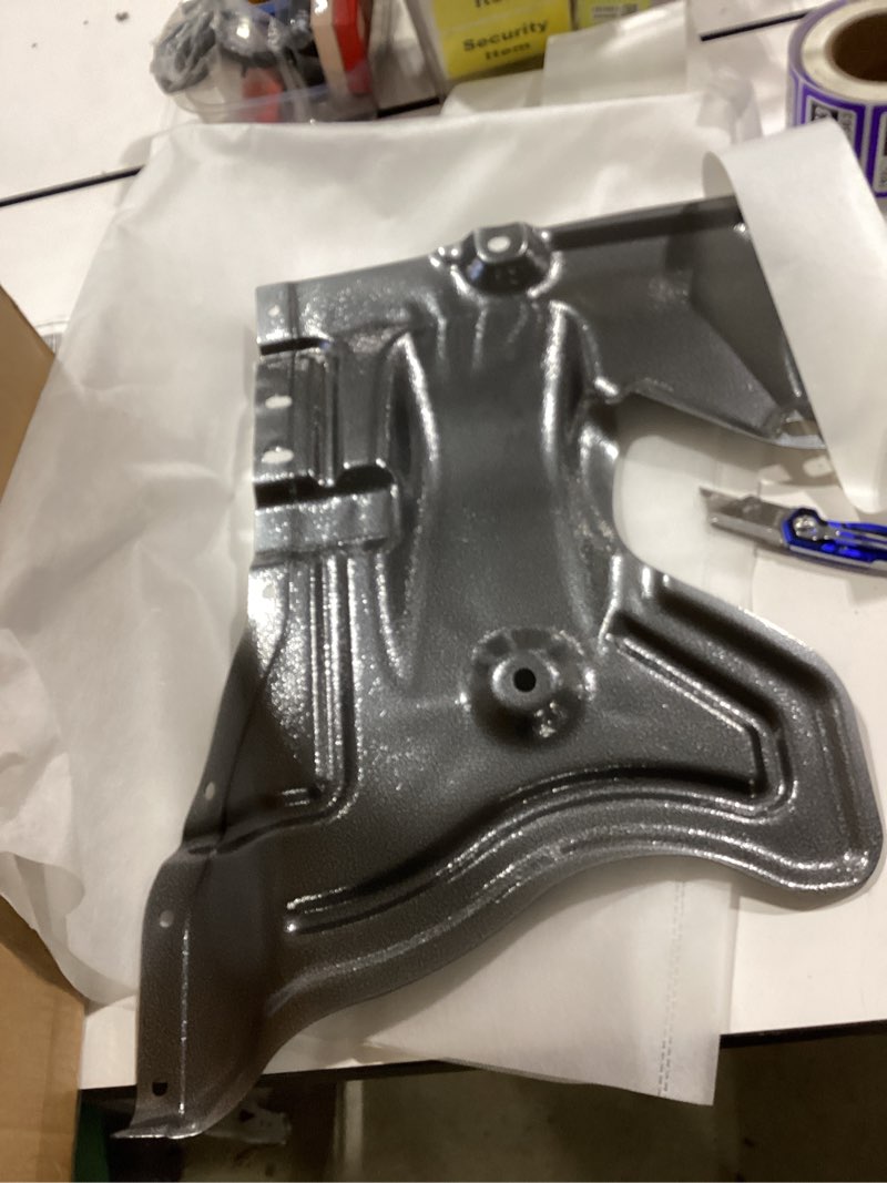 Condition photo showing Good Condition for musixia rear skid plate compatible with 2017-2025 tesla model 3 & 2020-2025 model y, heavy-duty engine splash shield & under chassis guard, all-weather protection from debris/scrapes/splashes
