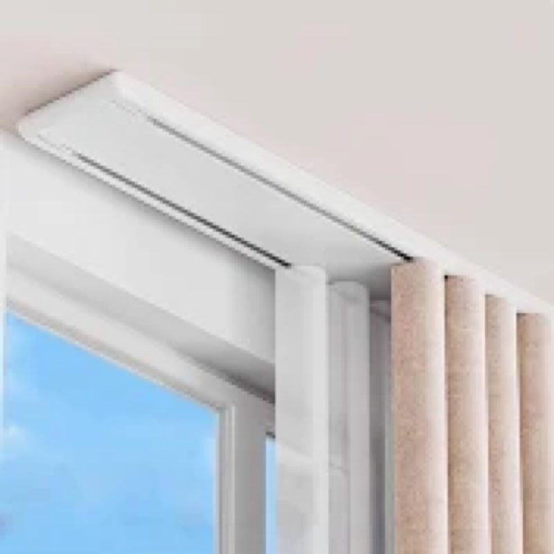 XHKJYSDP 110.23in Double Row Curtain Tracks, Heavy Duty Drop Curtain Rails, Aluminum Alloy Ceiling D