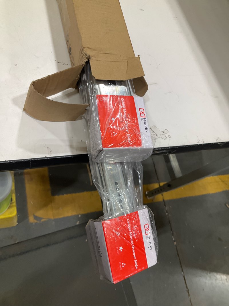 Condition photo showing Good Condition for homdiy 2 pcs 22 inch bottom mount centered drawer slides for cabinet and dresser heavy duty center mount drawer rails 3/4 extension glide track 22 inch 2 pack