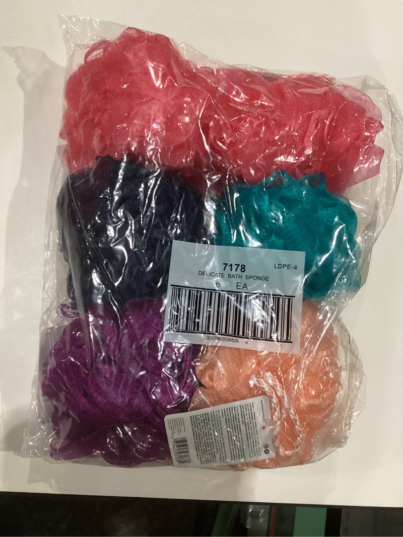 Condition photo showing New/Like New for BTYMS 6 Pcs Shower Pouf 60g Bath Loofah Shower Sponge Loofahs Exfoliating Mesh Puff Body Wash Sponge, SIMILAR TO STOCK PHOTO 
