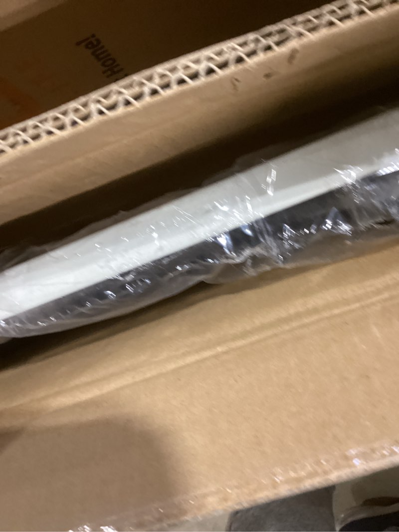 amazon basics adjustable wide walk through metal pet gate, 28.3 x 1 x 30 inches, white and grey