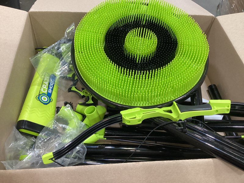 Condition photo showing As Is for axe throwing game for backyard - outdoor games for kids adults family - bristle target, bow & arrow, throwing axes, ninja stars darts includes - archery games for yard lawn carnival green 18'' bristle target