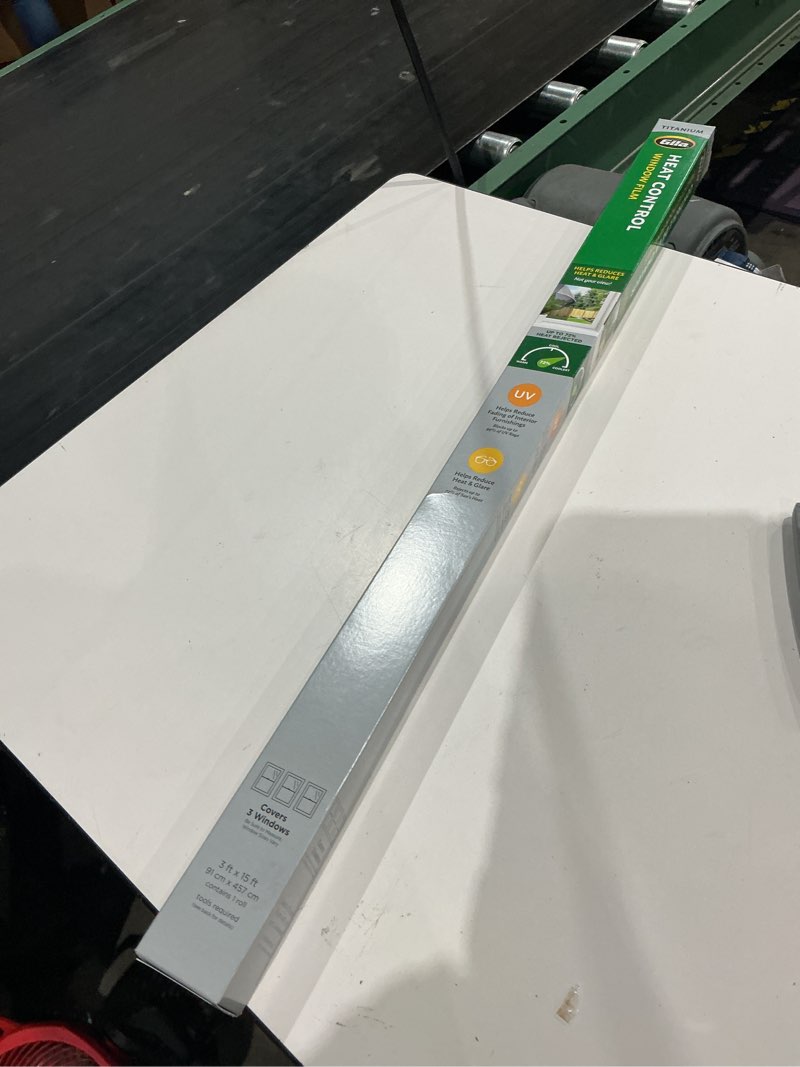 Condition photo showing New/Like New for gila® heat control titanium adhesive residential diy window film sun blocking glare reduction 3ft x 15ft (36in x 180in), gray