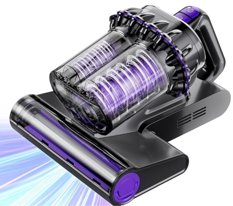 FEPPO Mattress Vacuum Cleaner, 16Kpa Bed Vacuum Cleaner with 253.7nm UV-C Light, 140°F Heat, HEPA Filter & Ultrasonic, Versatile Handheld Vacuums for Bed, Sofa, Couch, Crib(Corded, 500W) White