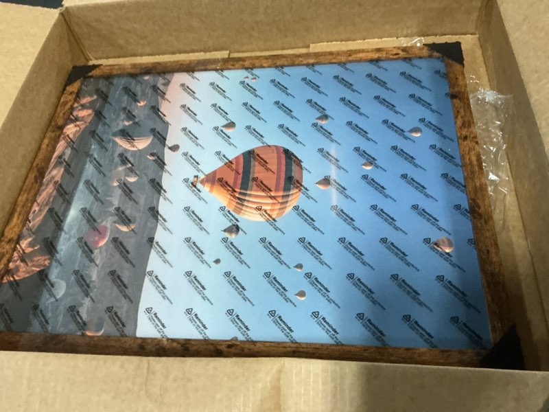 Condition photo showing Good Condition for 15x20 Picture Frame Deep Brown for Wall Hanging, Wood 15 x 20 Frame Poster Photo Frame for Wall Horizontally or Vertically, Deep Brown, 1 Pack 1 15x20 inch