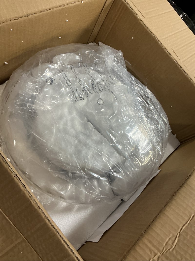 Condition photo showing Good Condition for Darkaway Large Ceiling Light Fixtures, 3-Light Flush Mount Indoor Outdoor Ceiling Light with Water Ripple Glass Shade for Hallway Kitchen Bedroom Porch Living Room Black Finish Black 13.38inch