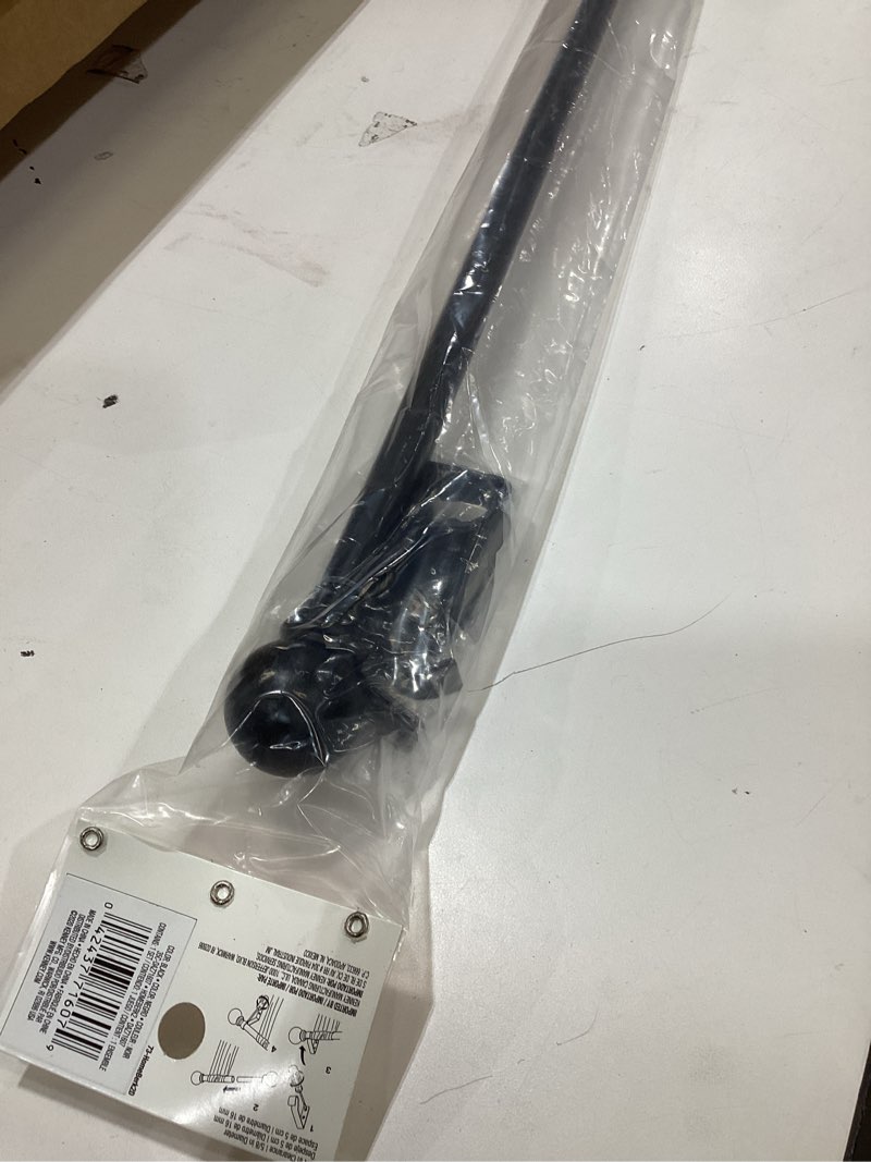 Condition photo showing Good Condition for Kenney Chelsea Ball End Window Curtain Rod - Adjustable for Windows 48 to 86 Inches, Extendable Set, Black 1-Pack 48-86" Black