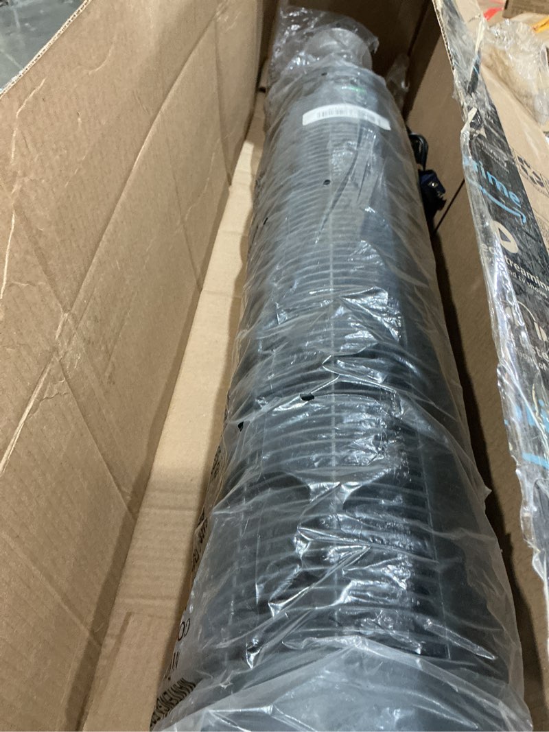 Condition photo showing As Is for lasko ascend tower fan with remote, 36" floor fans for home bedroom, 29 ft/s airflow, 90° oscillation, air filter, black, ost100