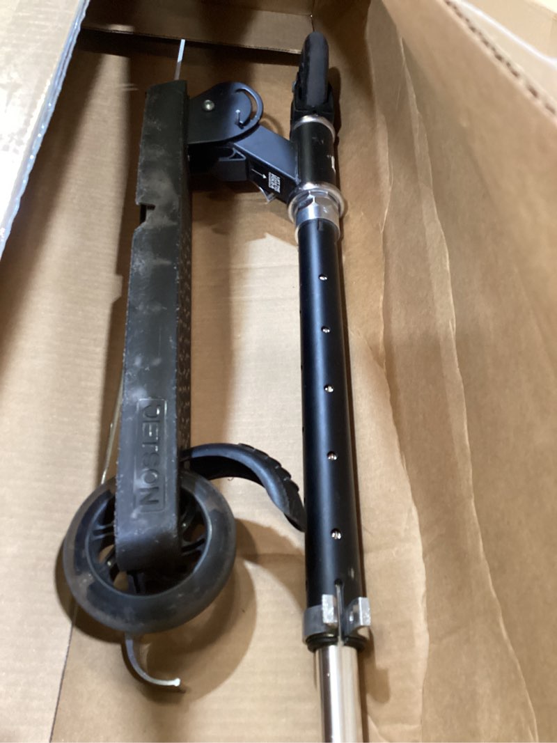 Condition photo showing As Is for Jetson Jupiter Kids 2-Wheel Light-Up Kick Scooter, LED Lights on Handlebar, Stem, Wheels & Deck, Adjustable Handlebar, Rear Brake, Easy-Folding Mechanism, Ages 5+ Jupiter Black