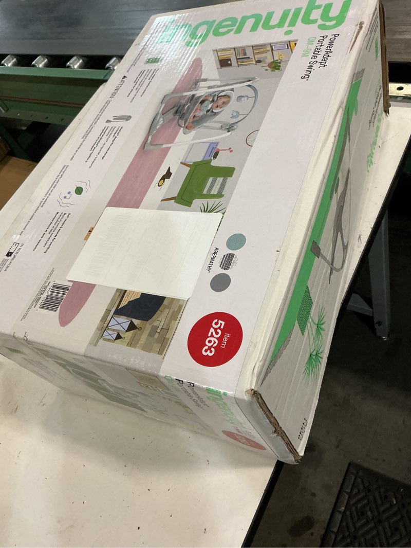 Condition photo showing New/Like New for ingenuity compact lightweight portable baby swing with music, nature sounds and battery-saving technology - abernathy, 0-9 months