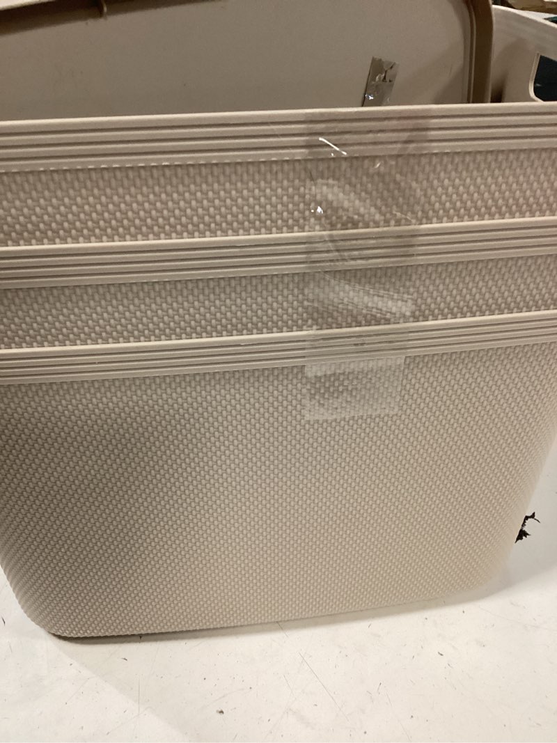 Condition photo showing Good Condition for bino | plastic storage bins with lids, 20 liter - 3 pack, taupe | the twill collection | plastic bin