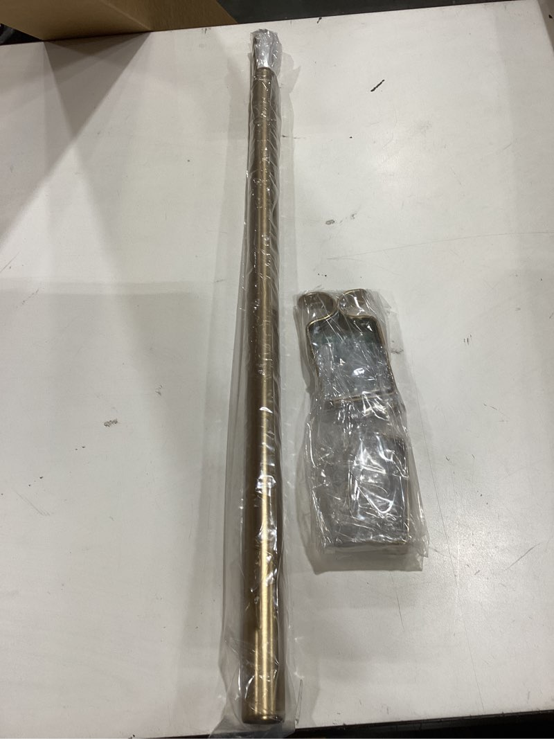 Condition photo showing Good Condition for ivilon drapery window curtain rod - end cap style design 1 inch pole. 48 to 86 inch color warm gold 48 to 86 in.
