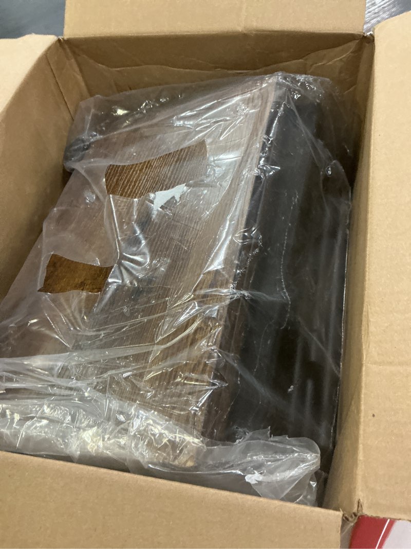 Condition photo showing As Is for Under Bed Storage with Wheels,Under Bed Drawers Heavy Duty, 2 Packs, Wooden Under Bed Storage Containers Organizer, Metal Frame, Patented Design Triple Size Rustic Brown