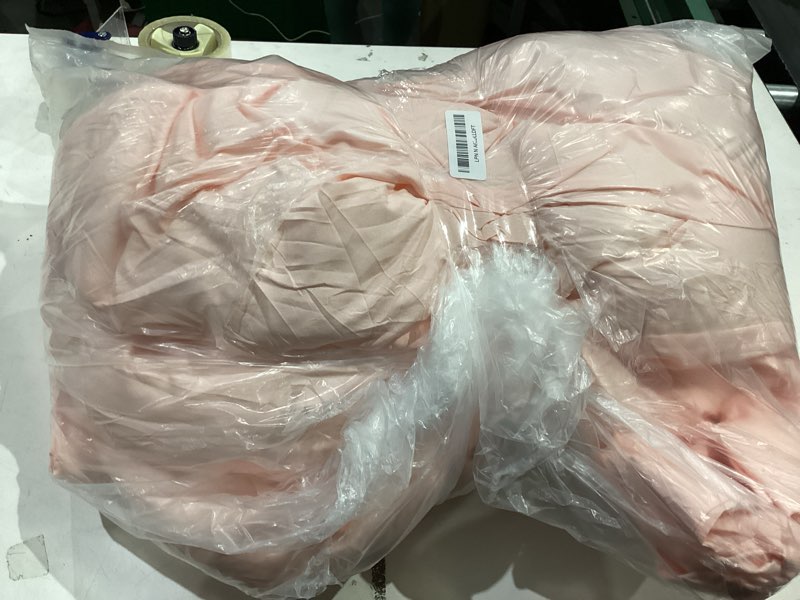 Condition photo showing As Is for CozyLux Blush Pink Queen Comforter Set for Girls, 3 Pieces Women Solid Breathable Quilted Bedding Sets, Luxury Soft Bed Set with Down Alternative Comforter All Season (1 Comforter & 2 Pillowcases)