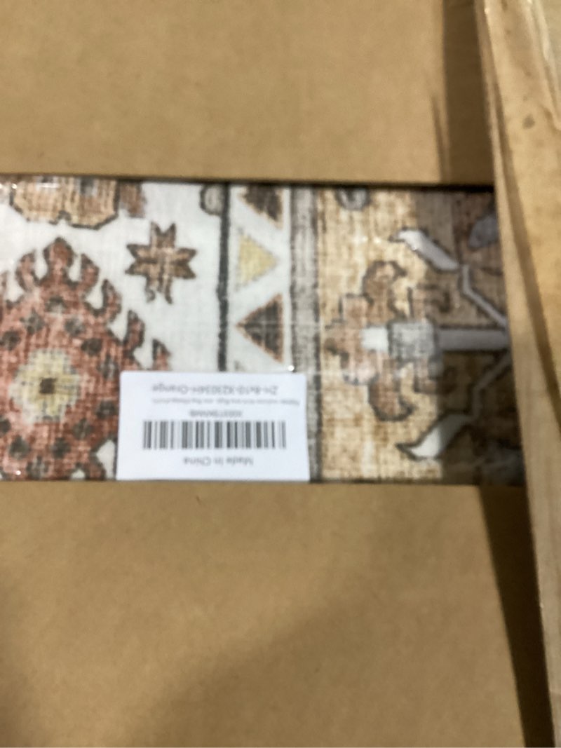 Condition photo showing Good Condition for zesthome 8x10 area rugs for living room,non-slip backing washable rugs,vintage large area rug?stain resistant home decor rug (orange,8'x10') orange 8' x 10' (rectangular)