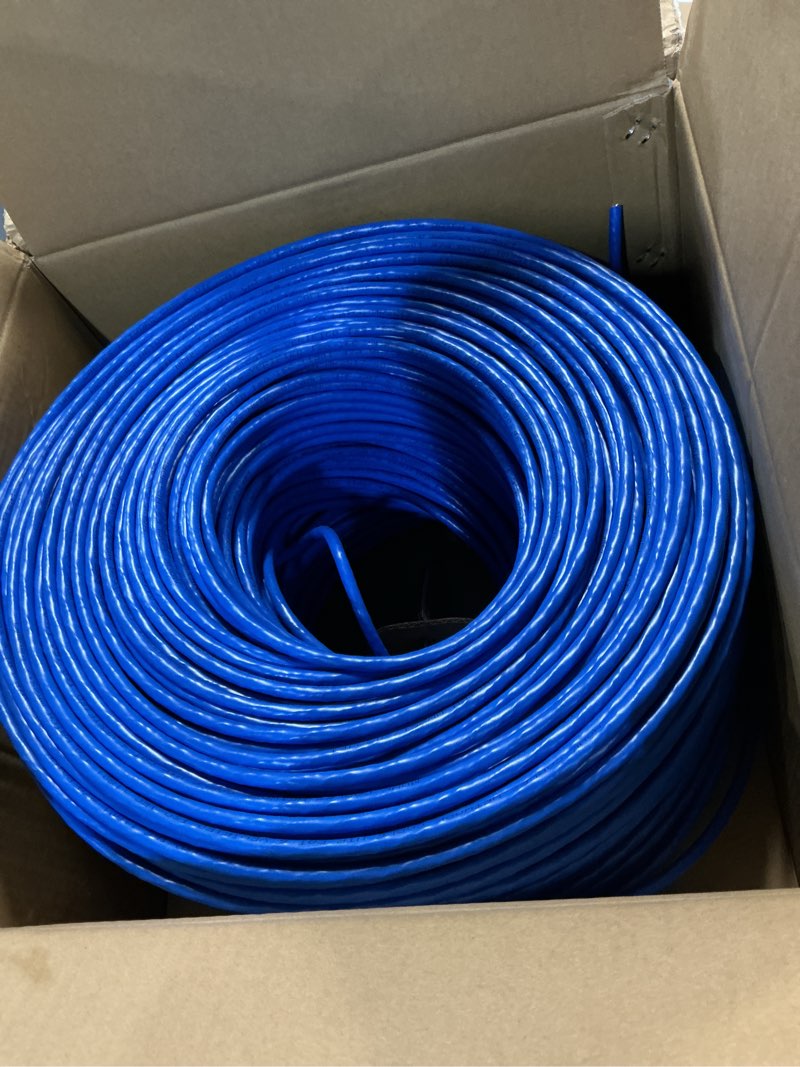 Condition photo showing New/Like New for MONK CABLES | CAT6 Plenum Cable 1000ft | UTP, 23AWG, 550MHz | DSX-8000 Certified | Most Certified Cable of The Whole Market (Blue)