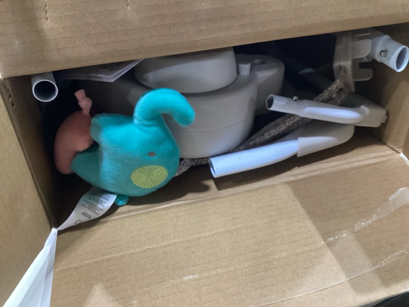 Condition photo showing As Is for Ingenuity Soothe 'n Delight Compact Portable 6-Speed Plush Baby Swing with Music, Folds Easy, 0-9 Months 6-20 lbs (Cozy Kingdom)