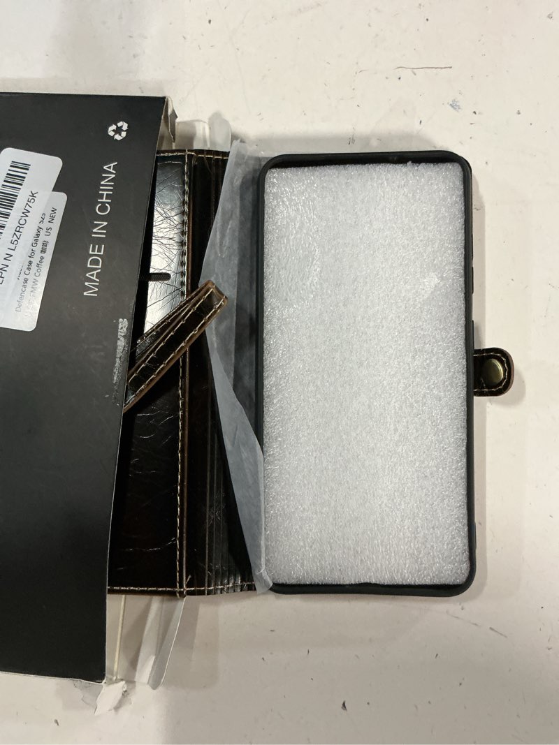 Condition photo showing Good Condition for defencase compatible with samsung galaxy s23 case wallet with rfid blocking card holder for women men, soft pu leather magnetic snap flip zipper strap wallet phone case fit for galaxy s23 6.1", coffee galaxy s23 - 6.1" luxury coffee
