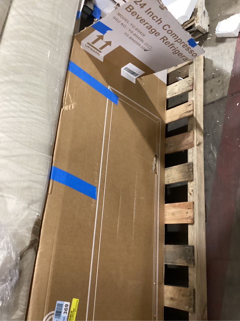 Condition photo showing As Is for 428l built in beverage refrigerator with stainless steel construction