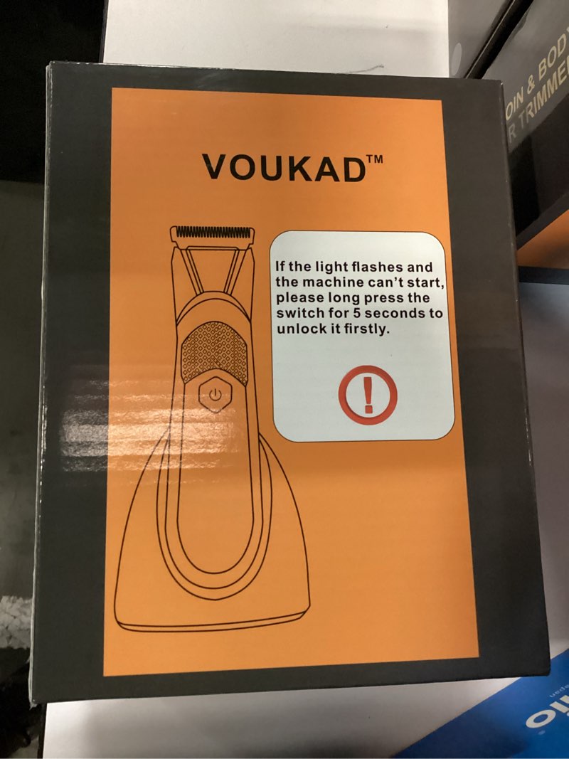 Condition photo showing New/Like New for Body Trimmer for Men - Groin & Ball Shaver with Charging Dock - Constant Power No-Pull Electric Pubic Hair Clipper - 5-in-1 Guard Waterproof Body Groomer with LED Light, for Groin, Armpit & Body Grey