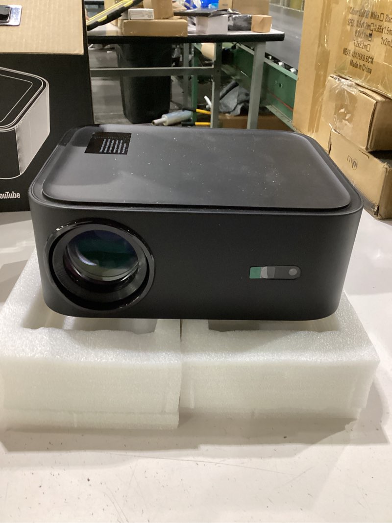 Condition photo showing Good Condition for 1500 ansi lumens built-in streaming app full hd smart projector, happrun 4k projector, supports wi-fi and bluetooth, dolby audio, 300-inch large screen, suitable for home, outdoor, and indoor viewing black