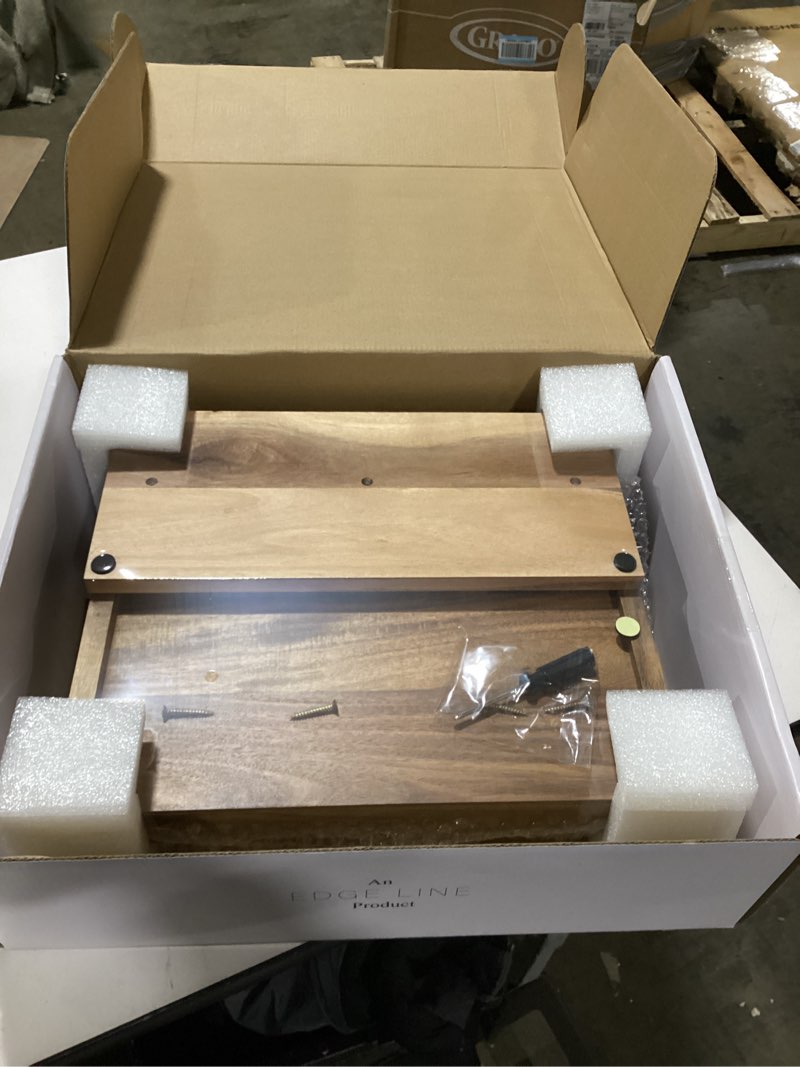 Condition photo showing Good Condition for EDGE LINE Magnetic Knife Block Holder With Large 14 x 12 Inch Cutting Board, Premium Acacia Hard Wood Magnetic Knife Holder Rack for Kitchen Counter, 1.5 Inch Thick Butcher Block Cutting Board