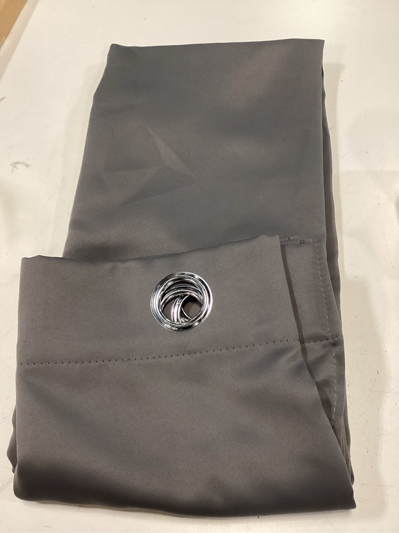 Condition photo showing Good Condition for PONY DANCE Grey Blackout Curtains for Bedroom 63 Inch Length 2 Panels Set, Thermal Insulated Energy Saving Grommet Top Window Treatment Drapes for Living Room, W34 x L63 Inch 34"W x 63"L (Pack of 2) Grey