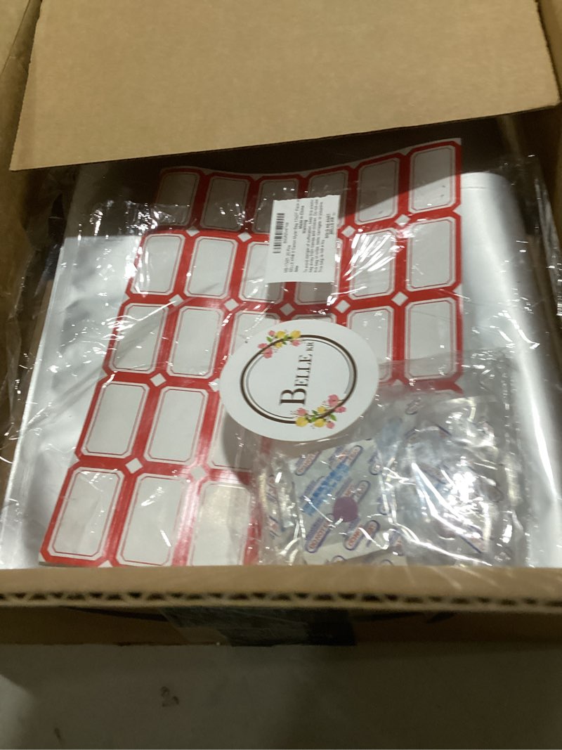 Condition photo showing New/Like New for 20 Pcs 5 Gallon Mylar Bags With Oxygen Absorbers - 11 Mil Thick - With Sticker Labels and Closure Clip - Smell Proof, Zipper Closure Heat Resealable Large Mylar Bags For Food Storage 17x27 20.0