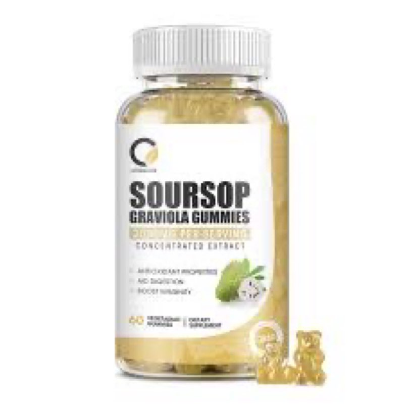 ORGEUOS Soursop Graviola Gummies - Organic Soursop Leaves & Fruit Extract - Digestive Aid, Immune Su