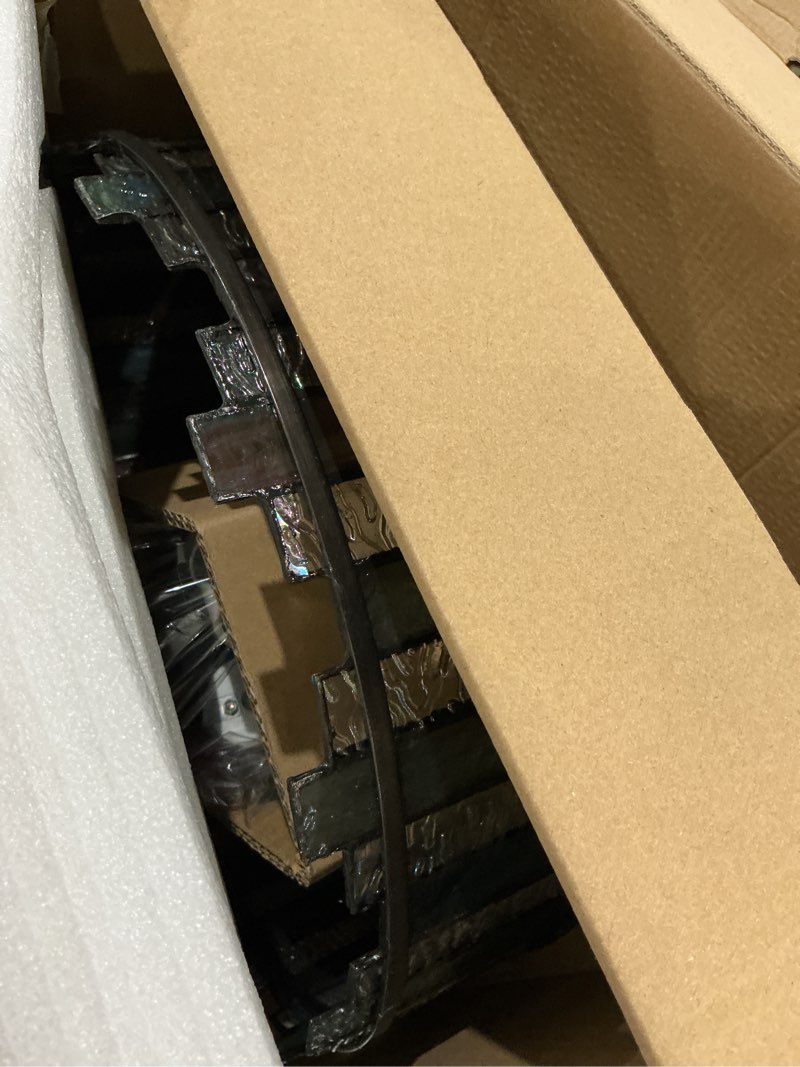 Condition photo showing As Is for quoizel sentry 3-light 14-in matte black semi flush mount light