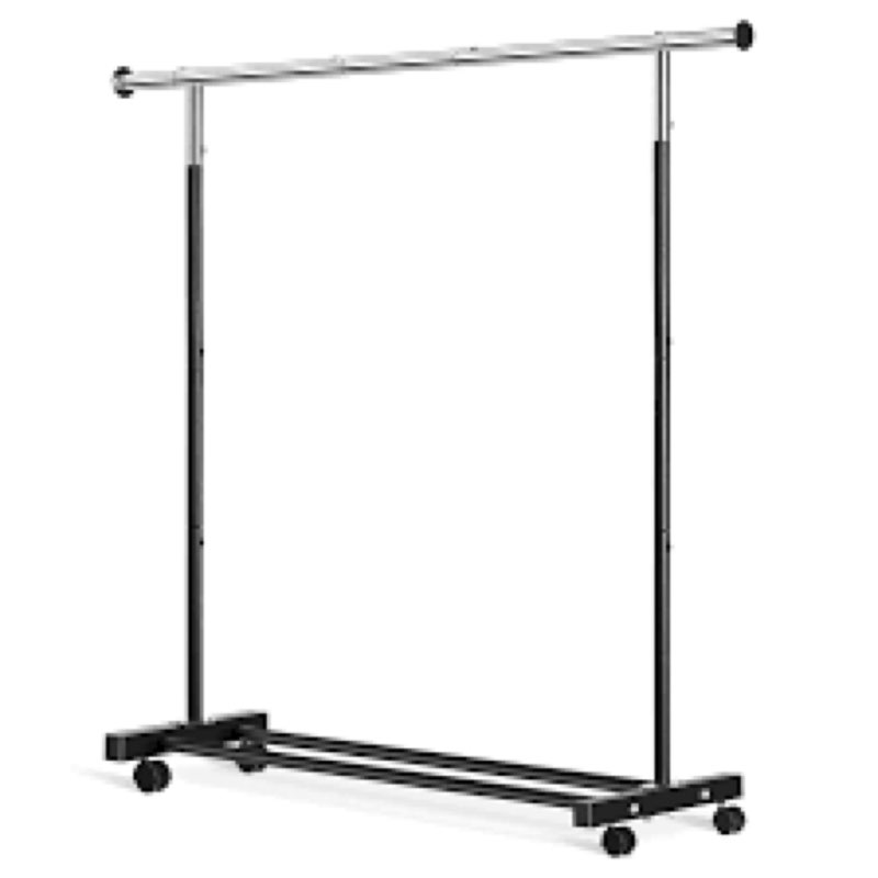 VICERII Clothing Rack, 55.51 Inch Heavy Duty Clothes Rack Rolling Garment Rack with Wheels and Botto