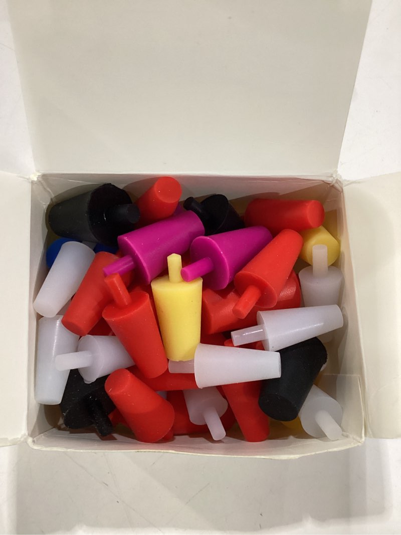 Condition photo showing New/Like New for 75pcs lab rubber stoppers, 7 multiple sizes | water table hole plugs for round plastic pool, for ceramic