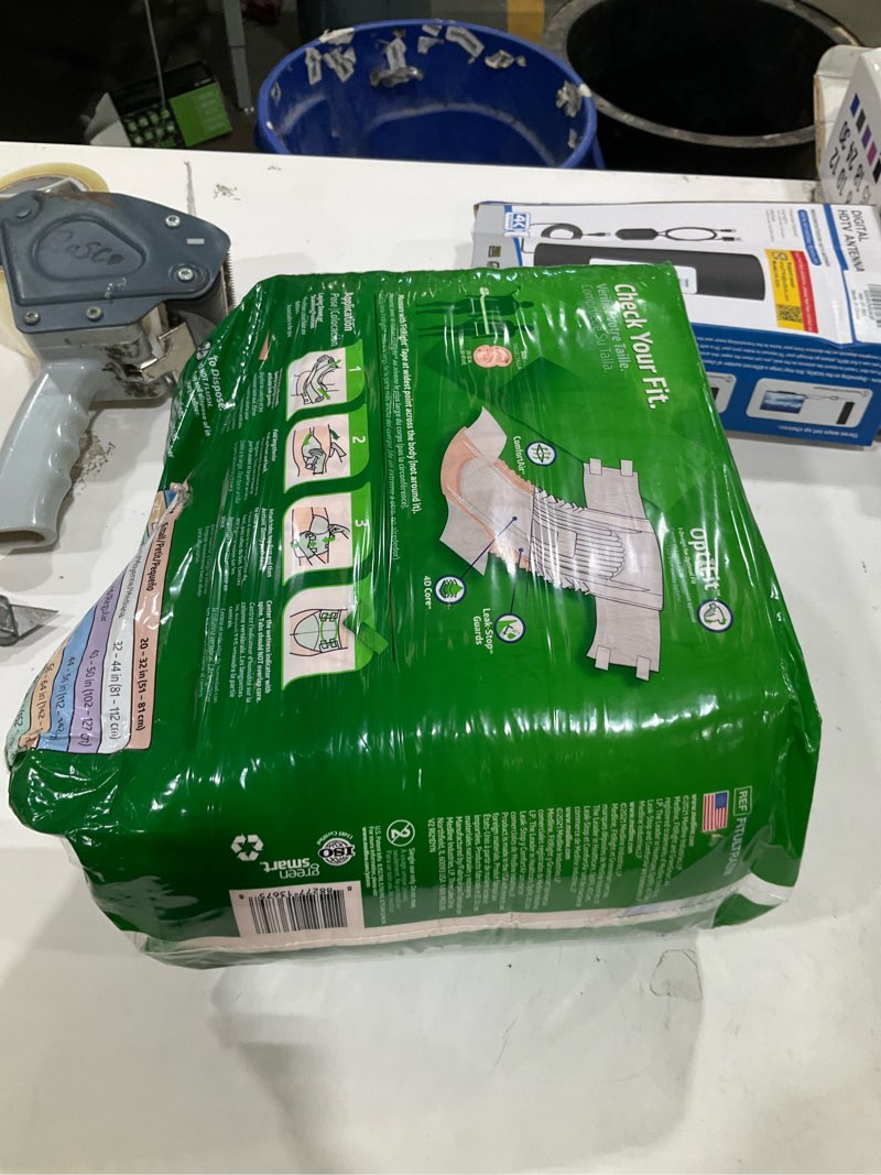 Condition photo showing New/Like New for fitright optifit briefs  ultra absorbency  disposable adult diapers with tabs  small  20 -33   20 count