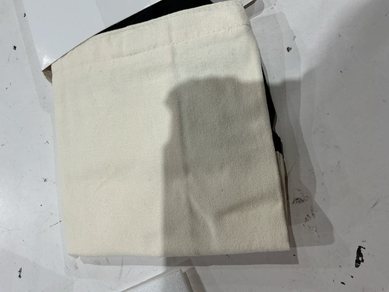 Condition photo showing As Is for canvas tote bag with zipper & inner pocket, reusable grocery shopping bags, 250 anniversary usa merchandise [a0] off white / black 1