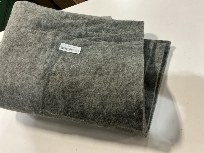 Condition photo showing As Is for extra large area rug cushioned pad, 3x5 ft 1/2”thick felt pad for hardwood floors, keeps rug in place soft 1/2" thick 3 ft x 5 ft