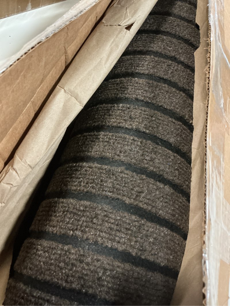 Condition photo showing Good Condition for ottomanson 2' x 7' hallway runner with scraper pile extra durable non-slip rug mat for indoor & outdoor use - ideal for kitchen, entryway, patio & garage - high-traffic carpet, brown brown 24 in wide 2' x 7' (runner)