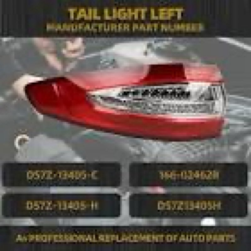 tail lights assembly compatible with 2013-2016 ford fusion left driver side replace:ds7z13405h