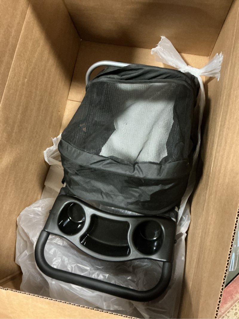 Condition photo showing As Is for Sweetcrispy Pet Stroller for Dogs and Cats | Foldable, Lightweight, and Durable | Ideal for Small to Medium Pets | Includes Storage Basket and Cup Holders