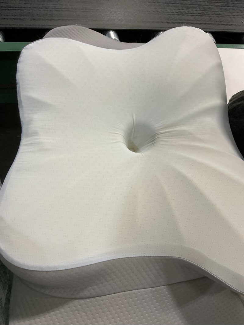 Condition photo showing Good Condition for DONAMA Cervical Pillow for Neck and Shoulder,Contour Memory Foam Pillow,Ergonomic Neck Support Pillow for Side Back Stomach Sleepers with Pillowcase-King Size Grey Light Grey King Size 27.56"Lx16.54"Wx5.51"H