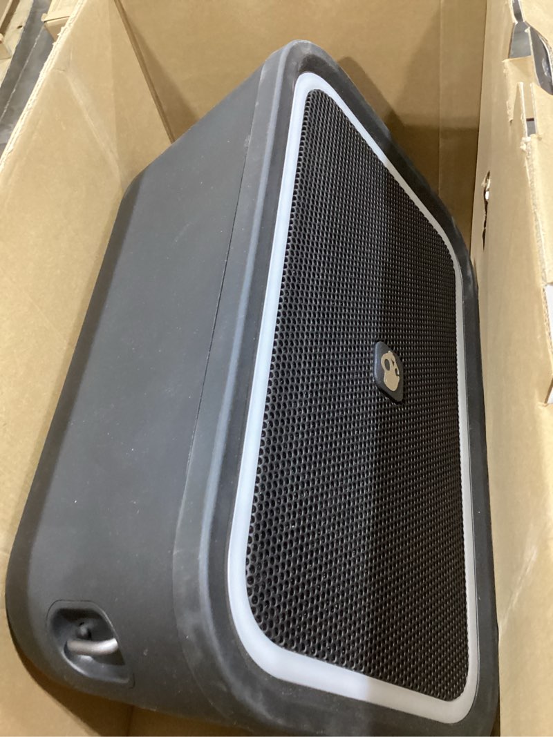 Condition photo showing Good Condition for Skullcandy Stomp Bluetooth Speaker – IPX7 Waterproof Wireless Portable Speaker, with LED Lightshow & Strobe Modes, 12 Hour Battery, Multi-Link, & USB-C & USB-A Output Charging Black Stomp