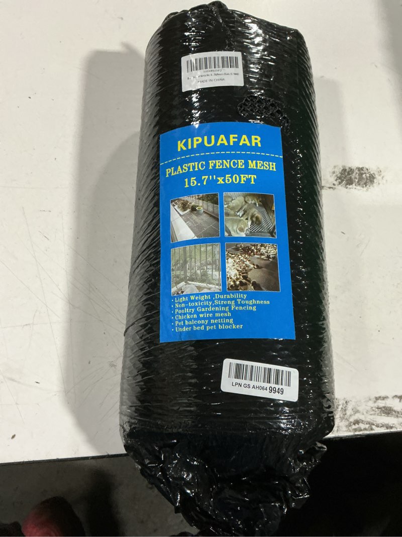 Condition photo showing Good Condition for pet proof barrier net, black plastic chicken wire mesh fencing, balcony cat safety net & garden snake barrier, heavy duty protection for chicken coops, rabbit hutches, dog kennels (black, 15.7in*50) black 15.7 in * 50 ft