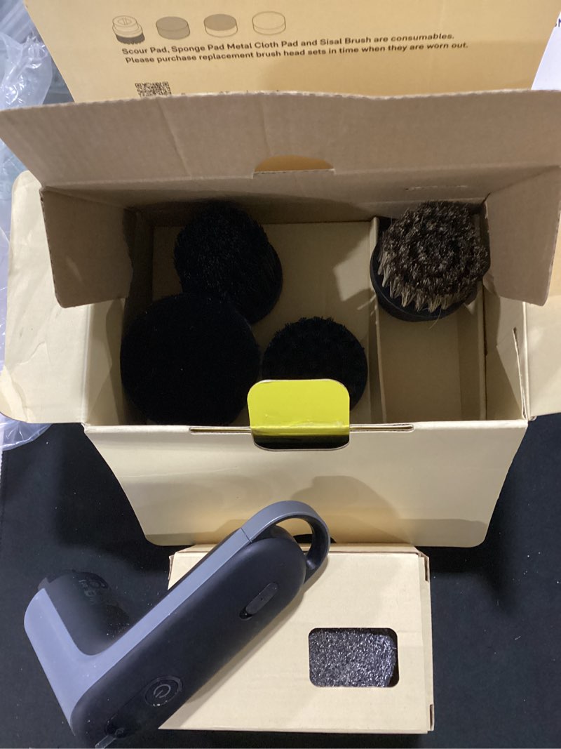 Condition photo showing Good Condition for hoto grip™ cordless electric spin scrubber, ipx7 waterproof, lightweight at 0.65 lb with 6 brush heads, powerful cleaning scrubber, for bathroom, kitchen, tile, shower