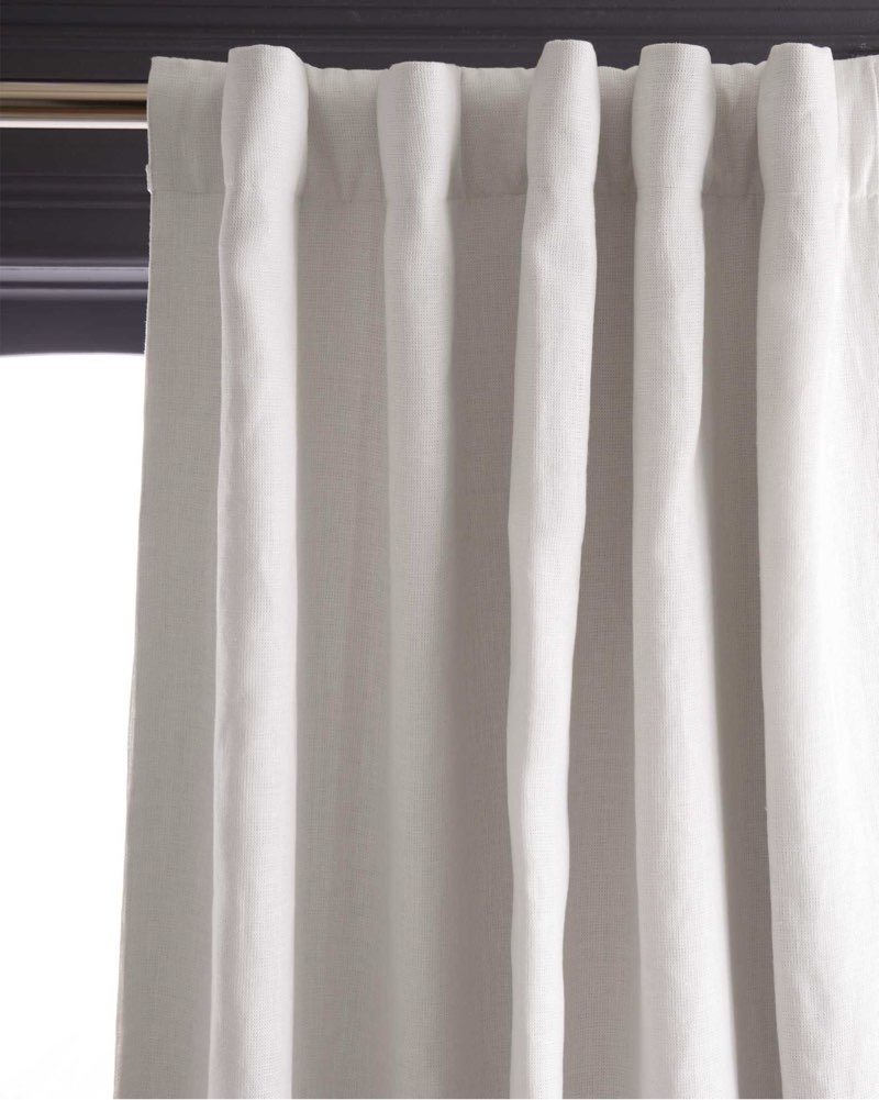 Heavyweight European Linen Room Darkening Curtain White 48” x 84”