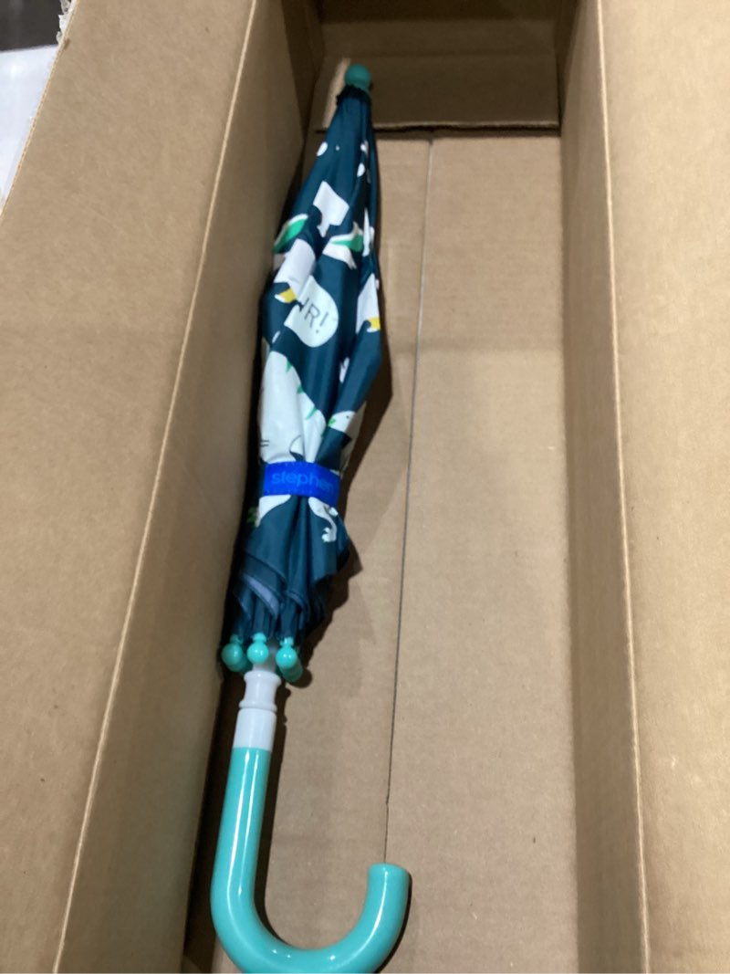 Condition photo showing Good Condition for Stephen Joseph Kids' Color Changing Wet Dry Umbrella, Water reacting, Pinch Free Umbrellas for Rain Children's Umbrella, BUTTERFLY, 23"X29 DINO