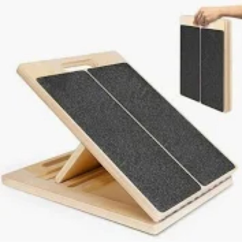 KISENG Wooden Slant Board for Calf Stretching, Portable Calf Stretch Board for Squats Foot & Ankle M