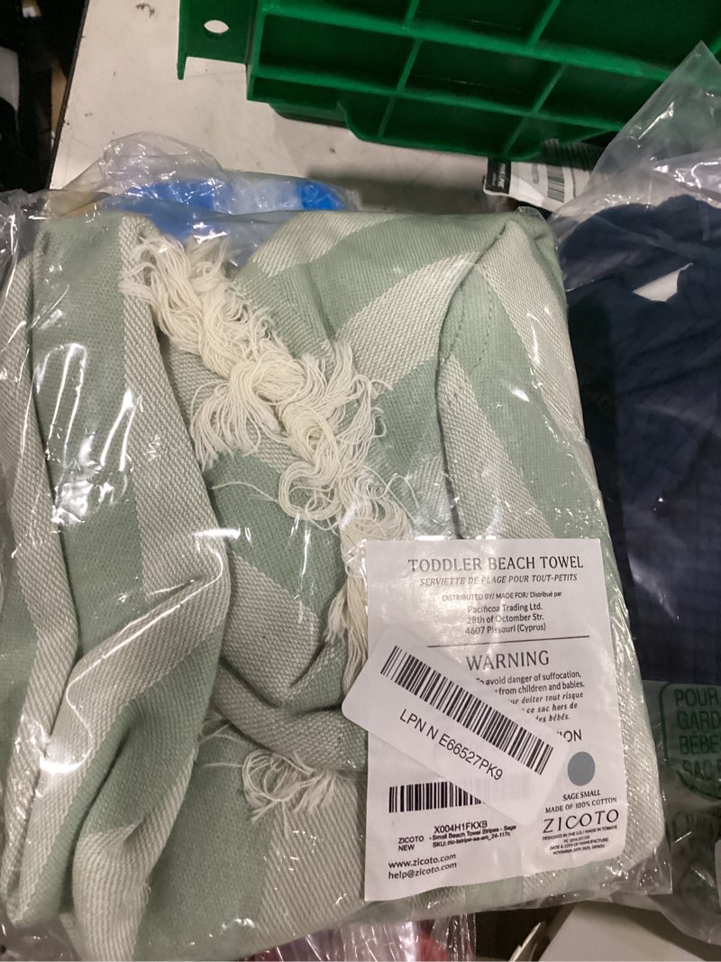 Condition photo showing New/Like New for zicoto stylish hooded beach towel for kids - extra soft and fast drying poncho for toddlers 1-3 years is made of premium cotton - perfect baby cover up for beach days or pool and bath time adventures sage small (0-3 yrs)